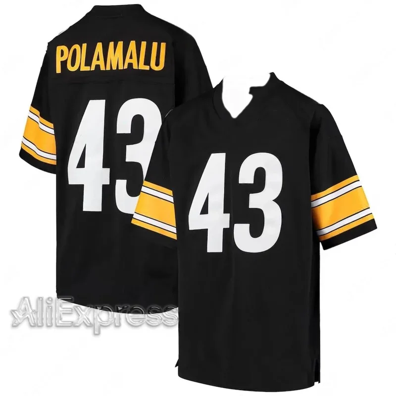 Hot Selling Trojan Bora Malu Steelers Retired Player Olive Jersey # 43 Adult and Children's Training Jersey Rugby Jersey