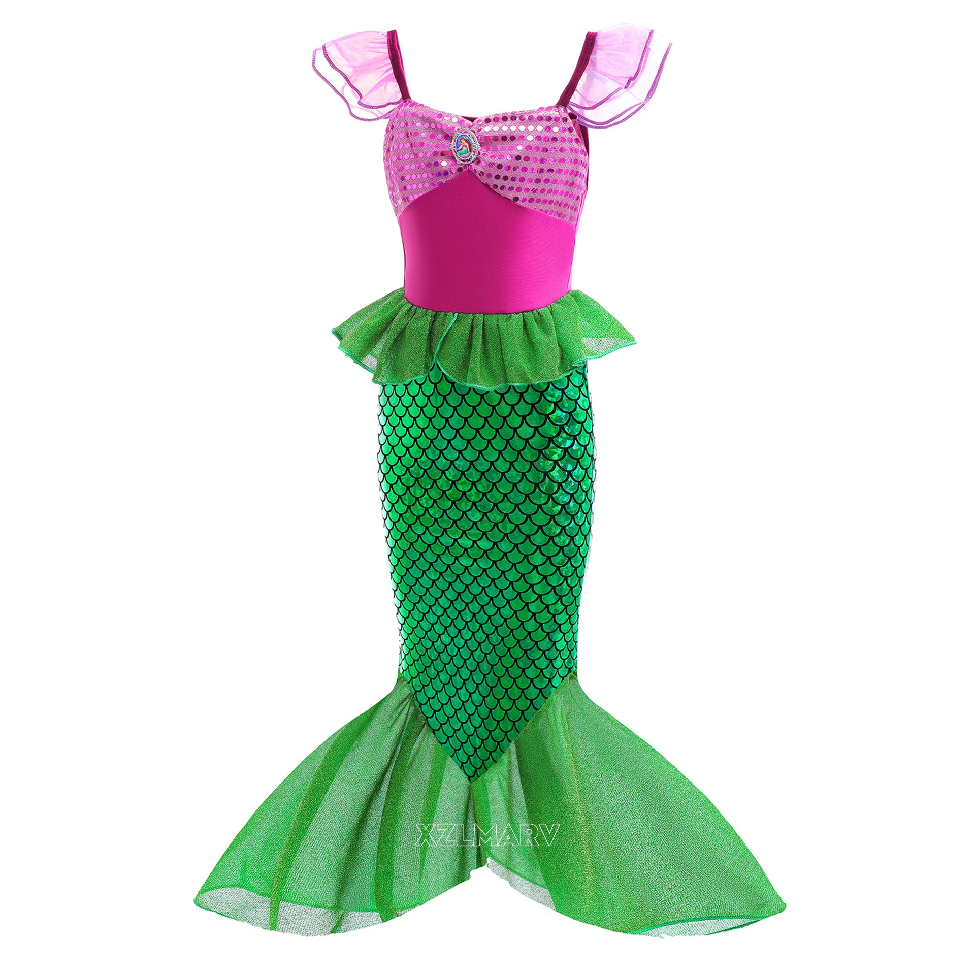 Girl Princess Mermaid Ariel Costume For Girls Kids Cosplay Children Carnival Birthday Party Prom Clothes Summer Dress Vestido