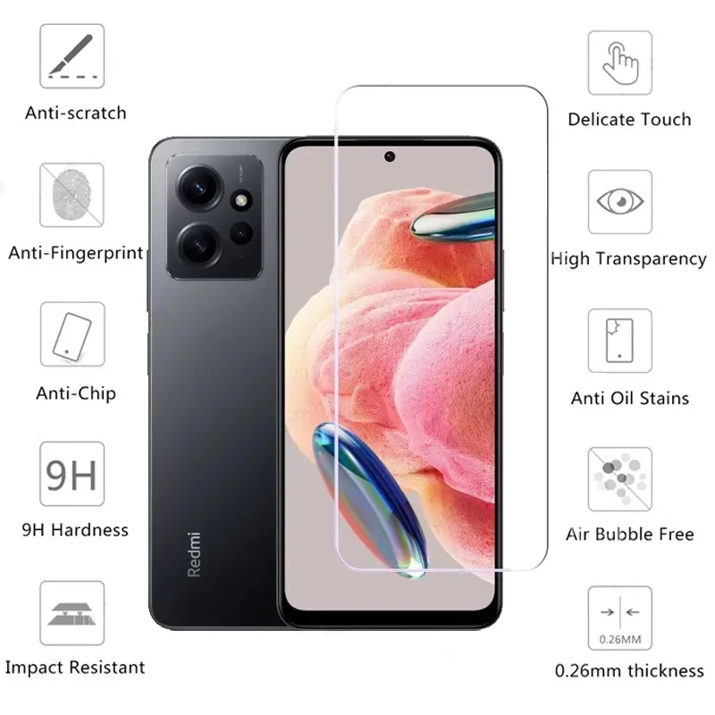3 قطع من الزجاج المقسى لهاتف Redmi Note 13 4G 5G Pro