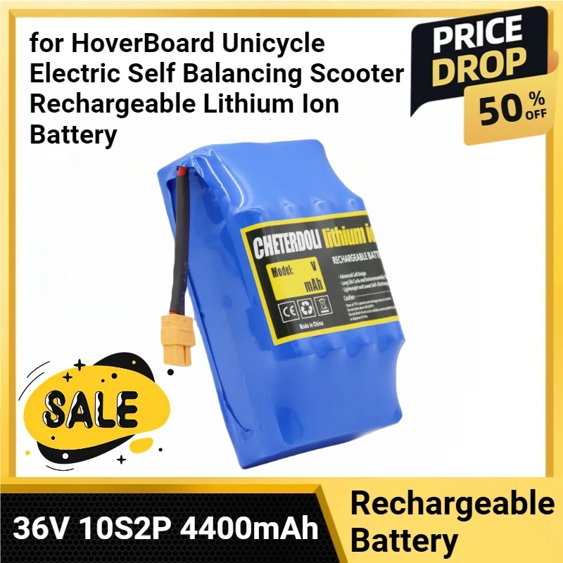 

for HoverBoard Unicycle Electric Self Balancing Scooter Rechargeable Lithium Ion Battery 36V 10S2P 4400mAh Packs