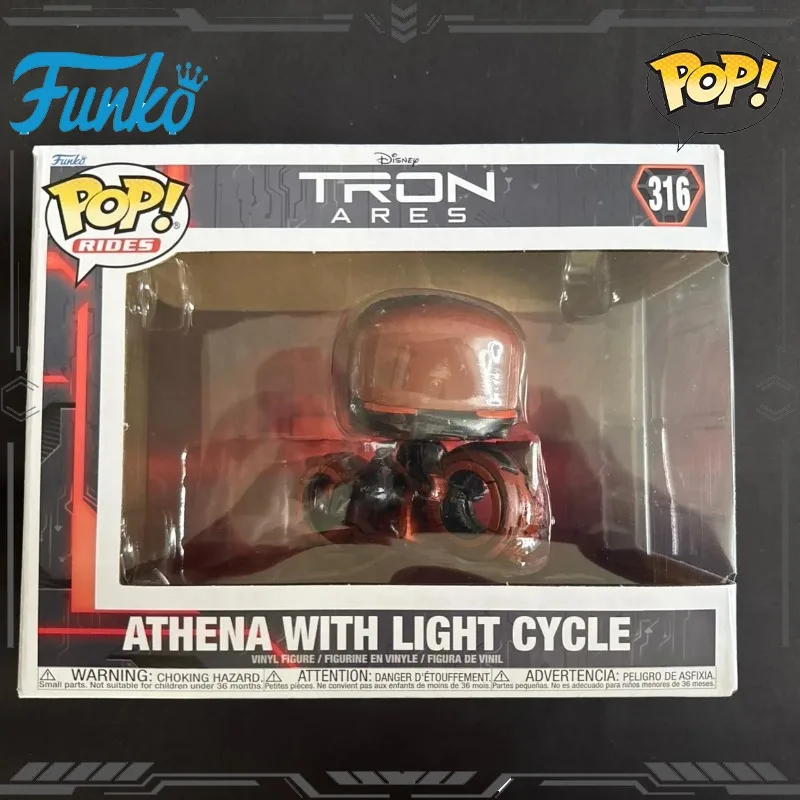 

Funko Pop Original Tron Ares Athena with Light Cycle 316 Action Figure Toys for Boys Girls Gift Collectible Model Ornaments