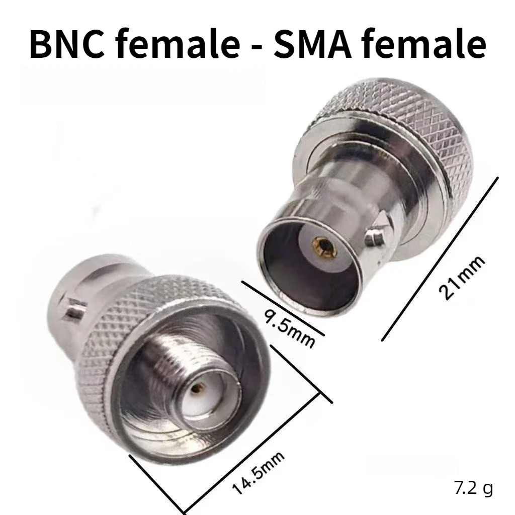 2PCS SMA Female to BNC Female RF Adapter Converter Coaxial Straight Jack for Baofeng UV-5R FD-880 Two Way Radio Walkie Talkie