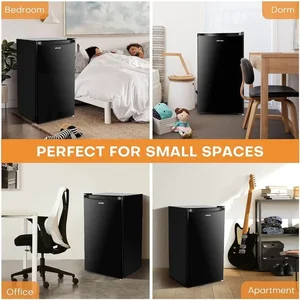 Upstreman 3,2 Cu.Kulkas Mini Ft dengan Freezer, Pintu Tunggal, Termostat yang Dapat Disesuaikan, Lemari Es untuk Asrama, Kantor, Kamar Tidur 8 kulkas dengan penjualan terbaik dengan freezer - №