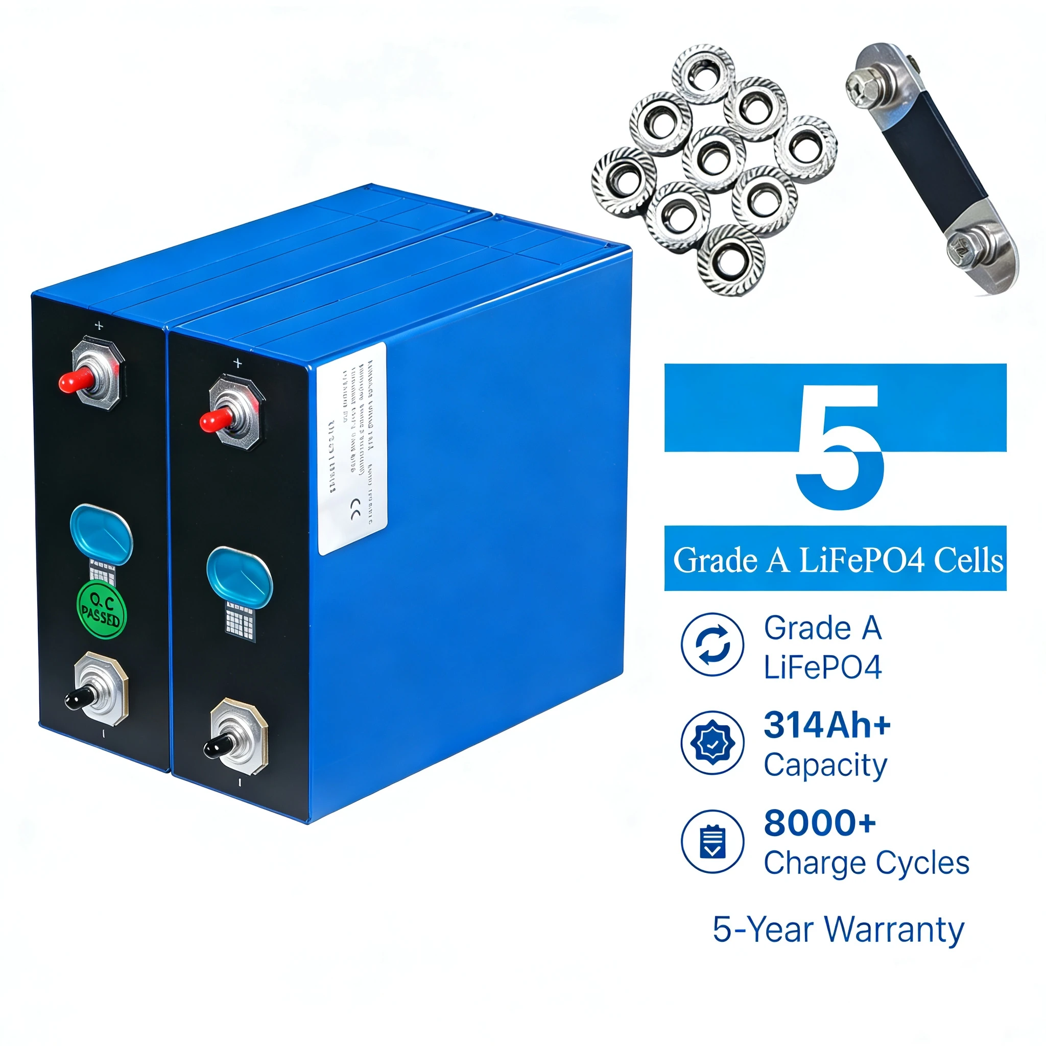 Stock 48V Prismatic Lithium Ion Battery Cell EVE314Ah Real Capacity With 8000 Cycle MB31 280Ah-330Ah+ Lifepo4 Akku 330ah+
