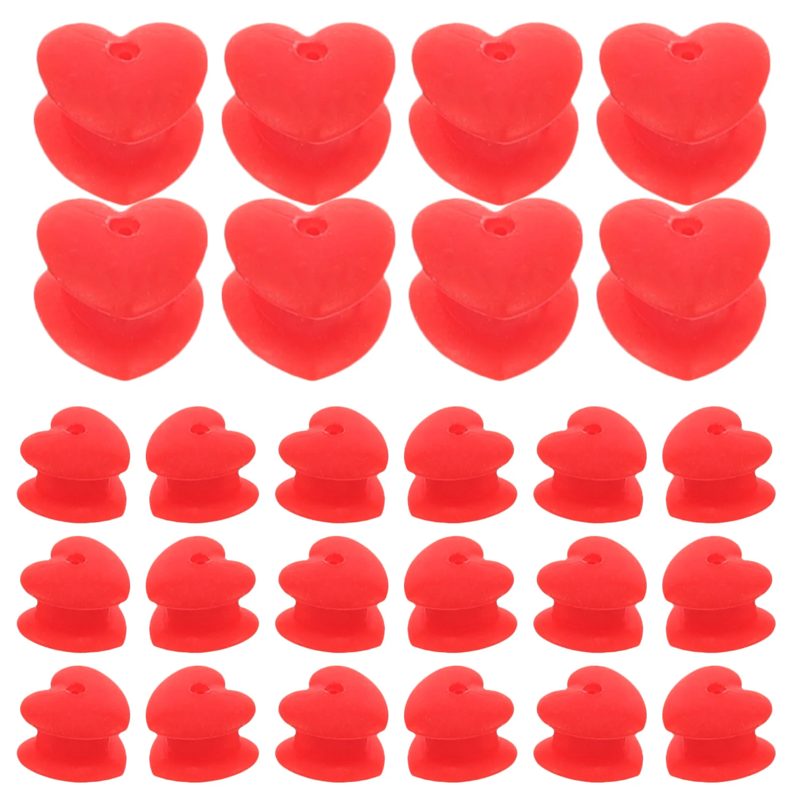

50pcs Earring Backs Secure Stoppers Locking Plugs Heart Shape Silicone Accessories for DIY Craft Jewelry Making