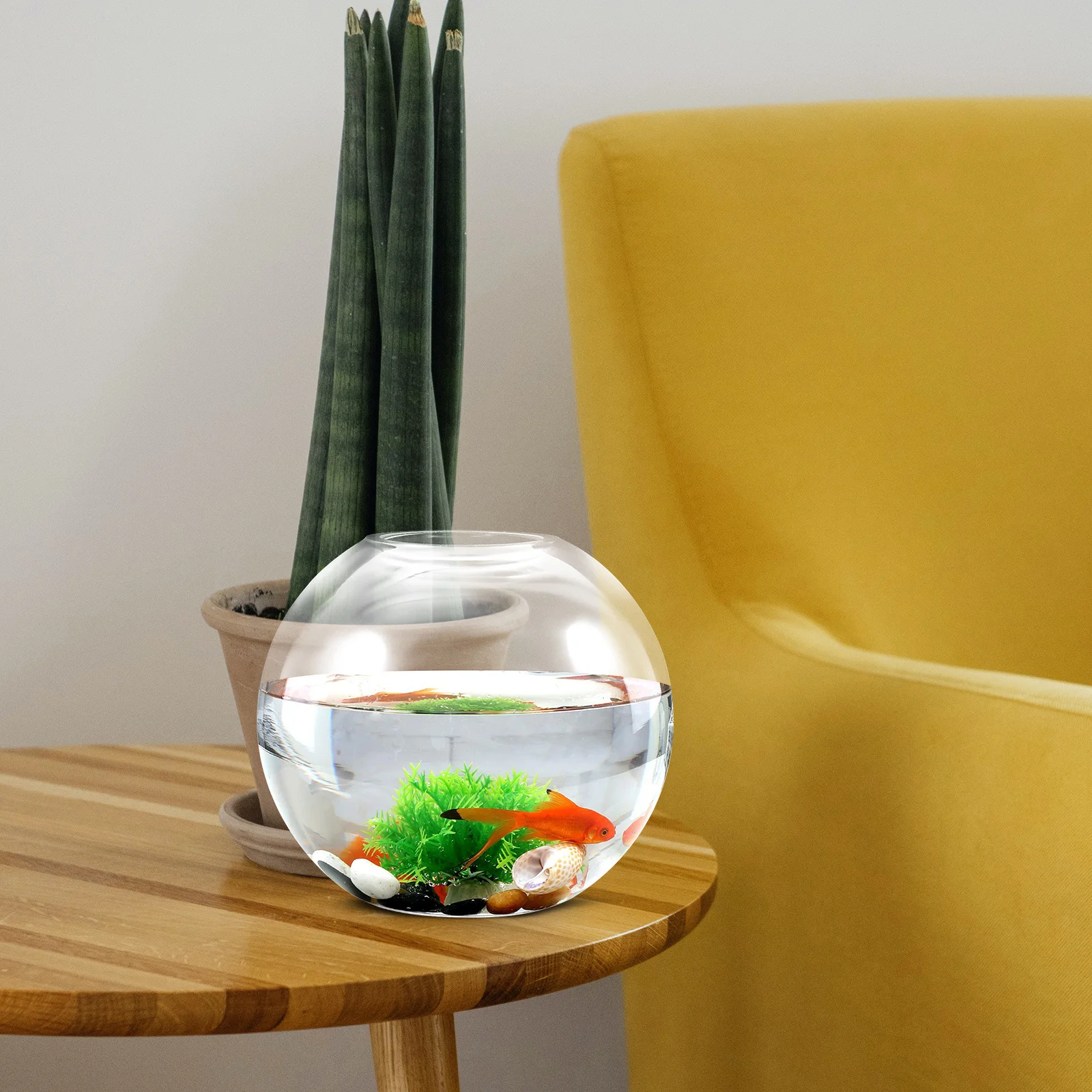 

Round Glass Fish Bowl Vase Transparent Ecological Bottle Micro Landscape DIY Container Plant Terrarium Table Decoration