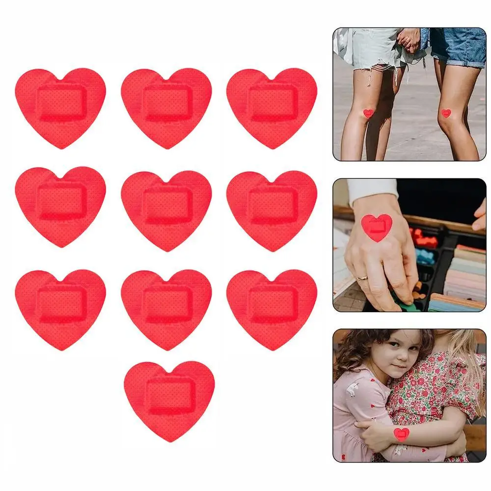 

10pcs/set Heart Lip Shaped Band Aid Cartoon Skin Patch Match Concert Fans Face Stickers Wound Dressing Plaster Adhesive Bandages