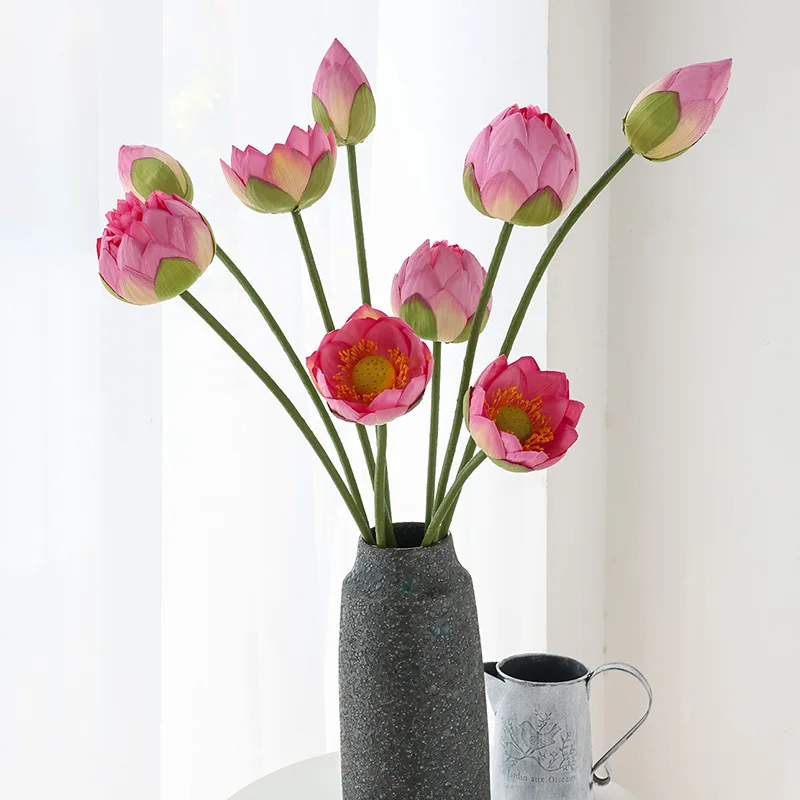 75cm Artificial Lotus Flower Leaf Lotus Pod Home Decoration Living Room Vase Decoration Shooting Props Decoration Mariage