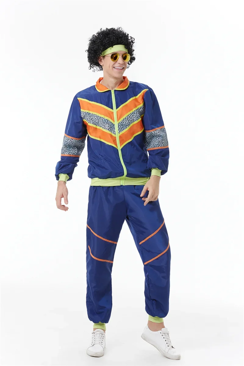 Man 70's 80's Disco Hippies Kostuums Cosplay Volwassen Hippies Dansoutfits Halloween Party Dress Up