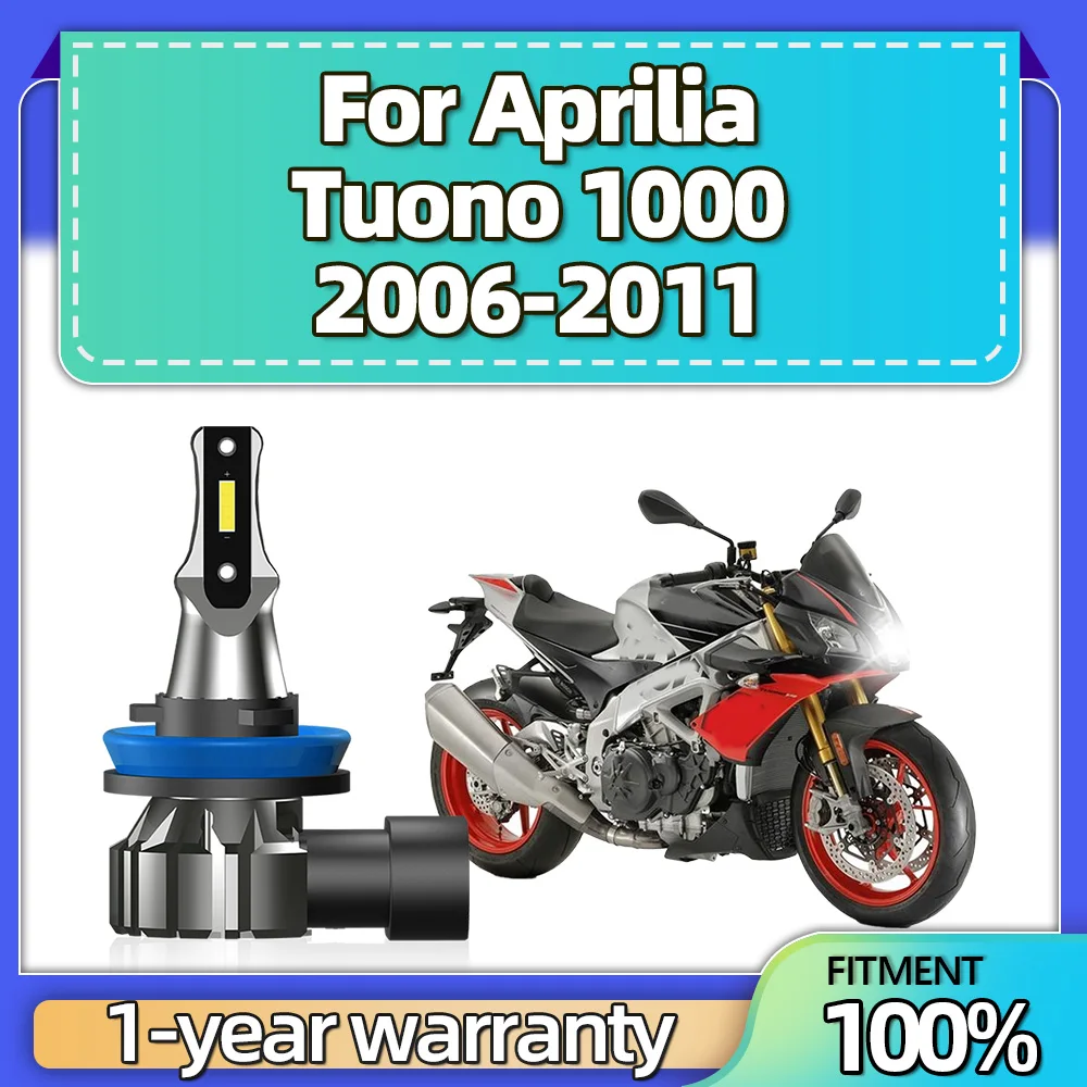 15000lm 1Pcs 12V Fanless Motorfiets Wit H11 Led Koplamp Lampen 6000K Voor Aprilia Tuono 1000 2006 2007 2008 2009 2010 2011