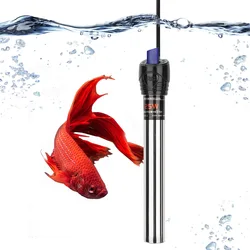 220V Fish Tank Heating Rod 25/50/100/200/300/500W Stainless Steel Adjustable Aquarium Heater Submersible Thermostat Heating Rod