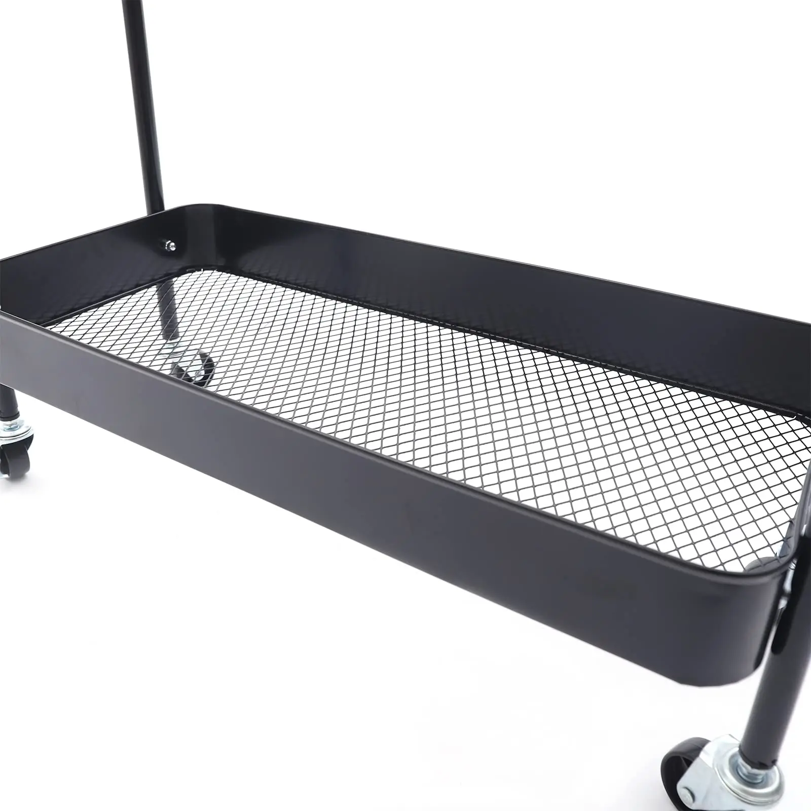 شماعة أرضية لرف الملابس 2 في 1، قضيب عرض الملابس بطبقتين، منظم تخزين خزانة قائم بذاته مع سلة معدنية من طبقتين، Ro