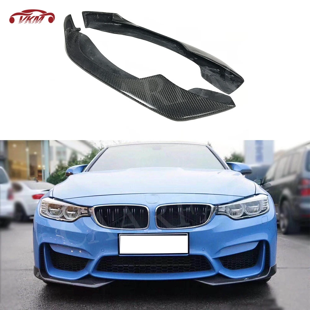 

3 4 Series Carbon Fiber Front Lip Splitters Flap Cupwings For BMW F80 M3 F82 F83 M4 2014-2017 2PCS Head Lip Guard Decoration