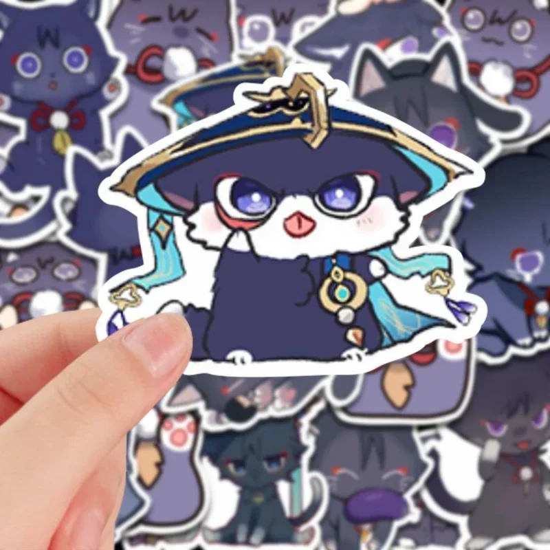 Scaramouche Sticker Kids Anime Yuan Shen Stickers Children Stationery Student Waterproof Jewelry Girl DIY Decorative Sticker