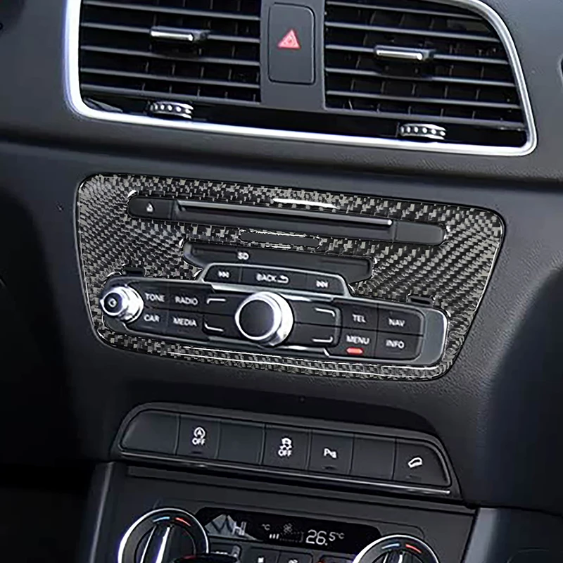 

Carbon Fiber Center Console CD Frame Decoration Cover Trim For Audi Q3 2013-2018 Interior Accessories
