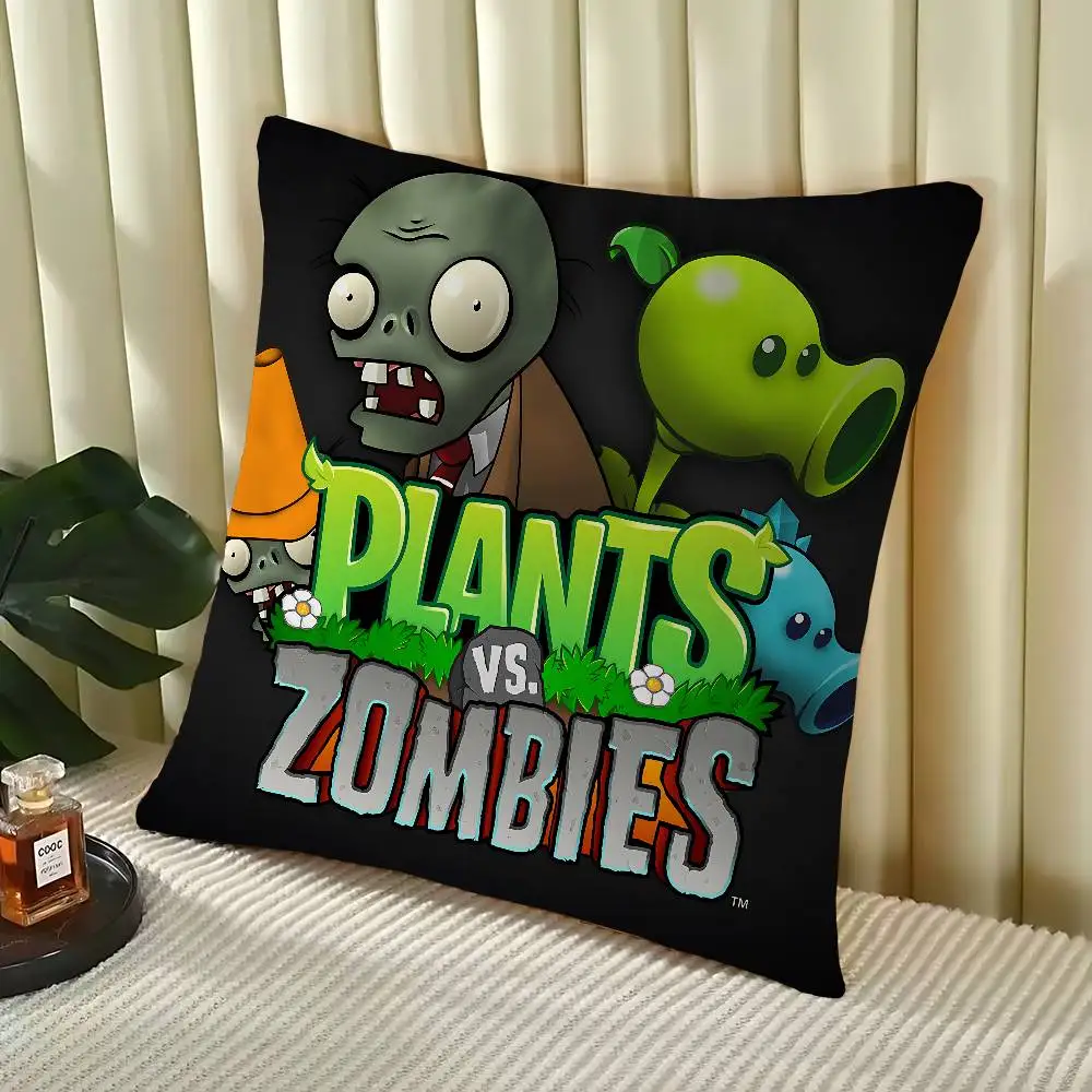 بارد P-النباتات مقابل. Z-الزومبي مكتب وسادة المخدة غطاء وسادة السيارة 45X45CM قطني المخدة أريكة غطاء وسادة #3