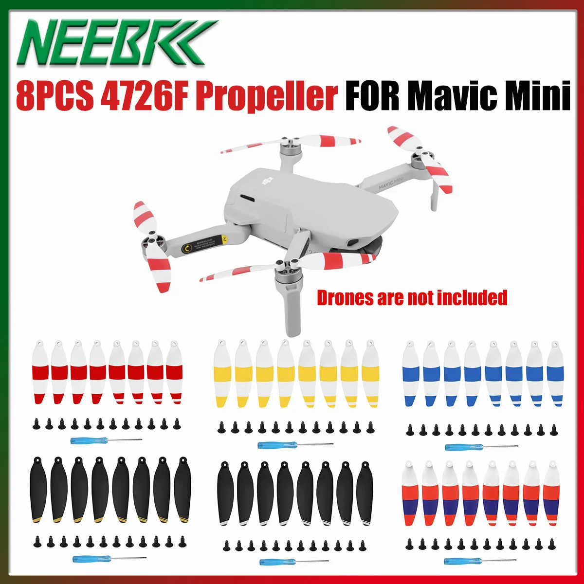 8PCS 4726F Drone Propeller Blade Light Weight Low Noise Wing Fans Portable for Mavic Mini Spare Parts Replacement Accessories
