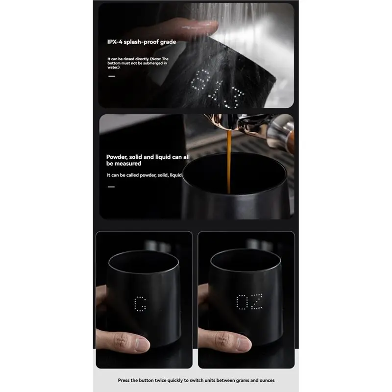 N96R Electronic Coffee Scale Digital Coffee Bean Dosing Cup Easy Cleaning