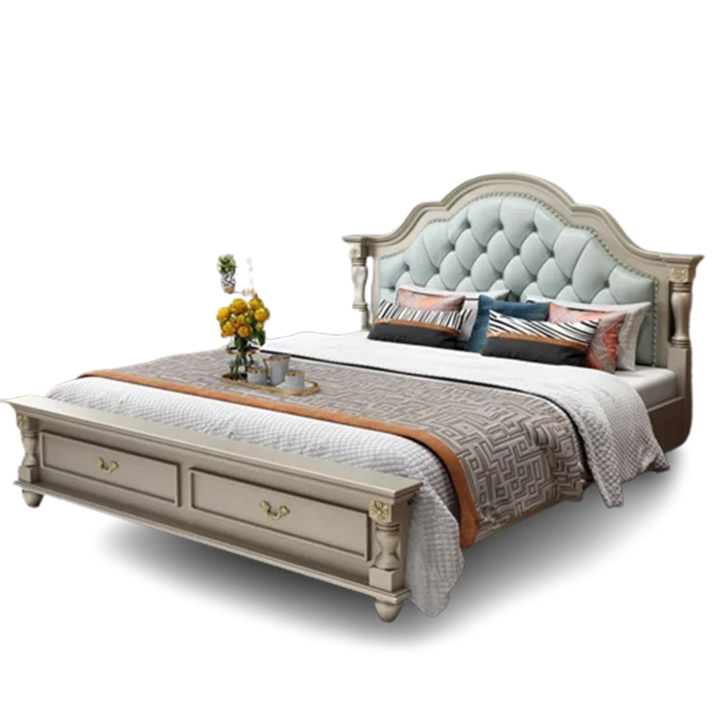 #Modern Simple Bedding Double Bed Soft Master Sleeping European Double Bed Queen Human Meubles De Chambre Nordic Furniture
