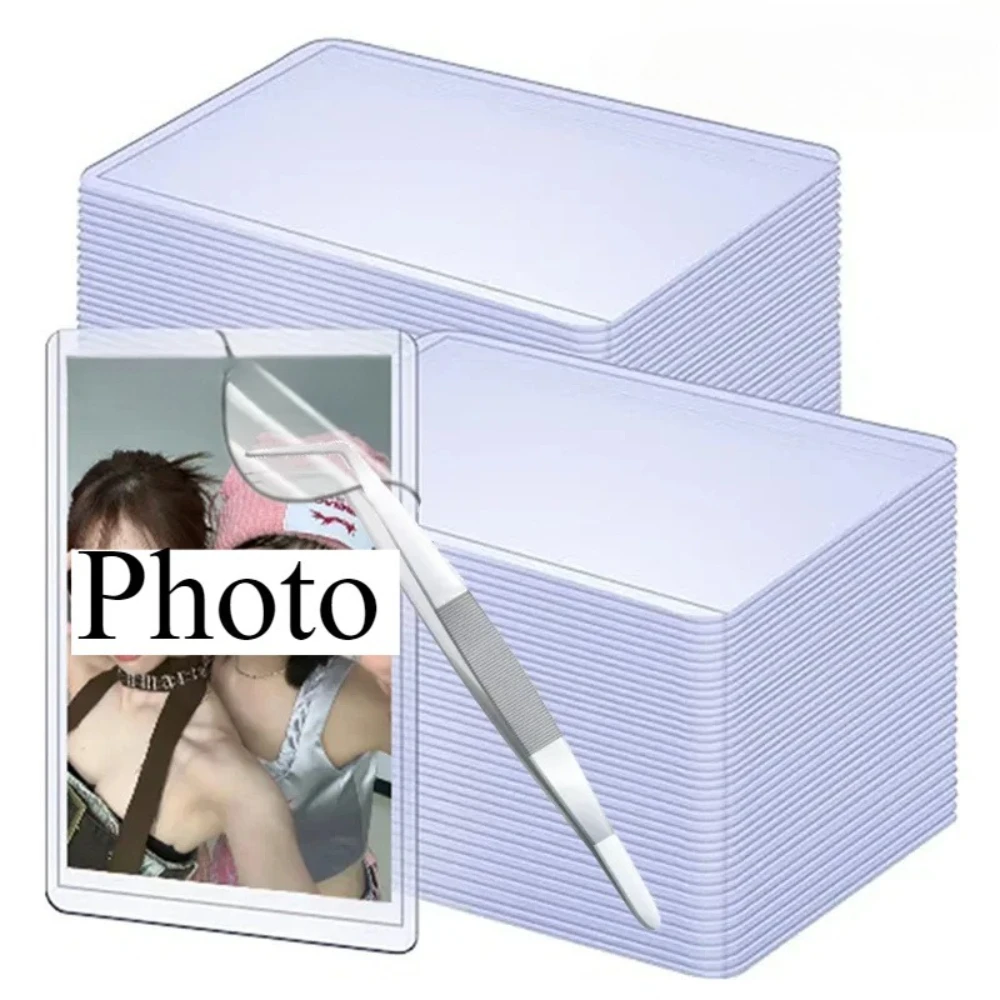 10pcs Transparent album card holder with protective film Clea card holder idol photo game card holder
