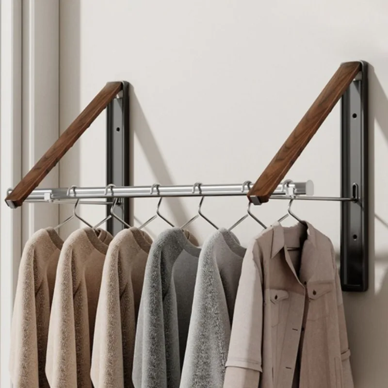 Apartment Drying Racks Wall Folding Clothes Rack Balcony Dry Storage Hanger Laundry Attached Window Space Saving Organizer Stand