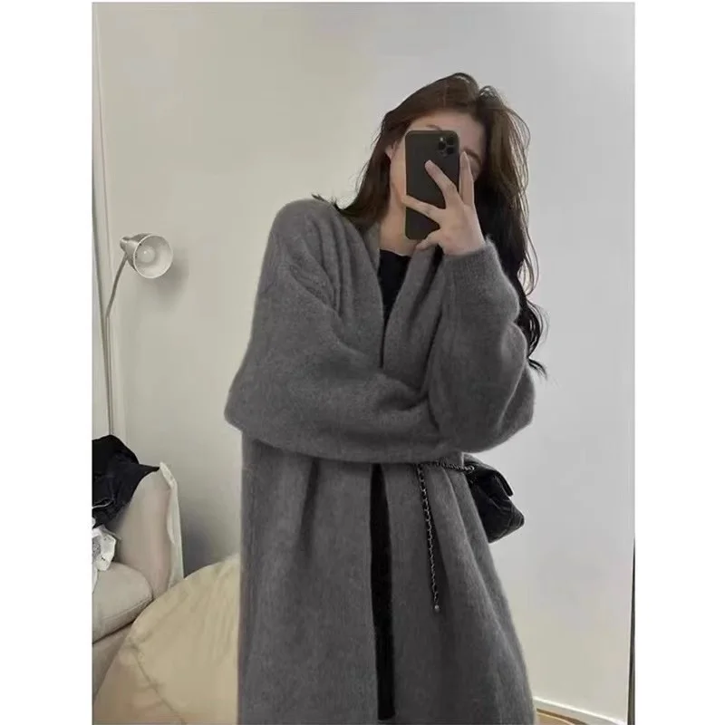 

Mid-Long Cardigans Japanese Oversized Womens Fall Vintage Sweetheart Mesh Sleeveless Fur-Trim Slim-Fitting Lattice Wrap-Up Fancy