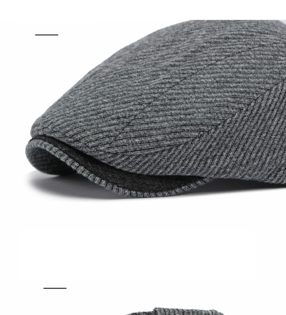 HT5162 Baskenmützen für Männer und Frauen, Künstler- und Maler-Baskenmütze aus Wolle, dick, warm, mit Fleece gefüttert, Ivy-Flatcap, 2026 neue Herbst-Winter-Baskenmütze. – Detail 4