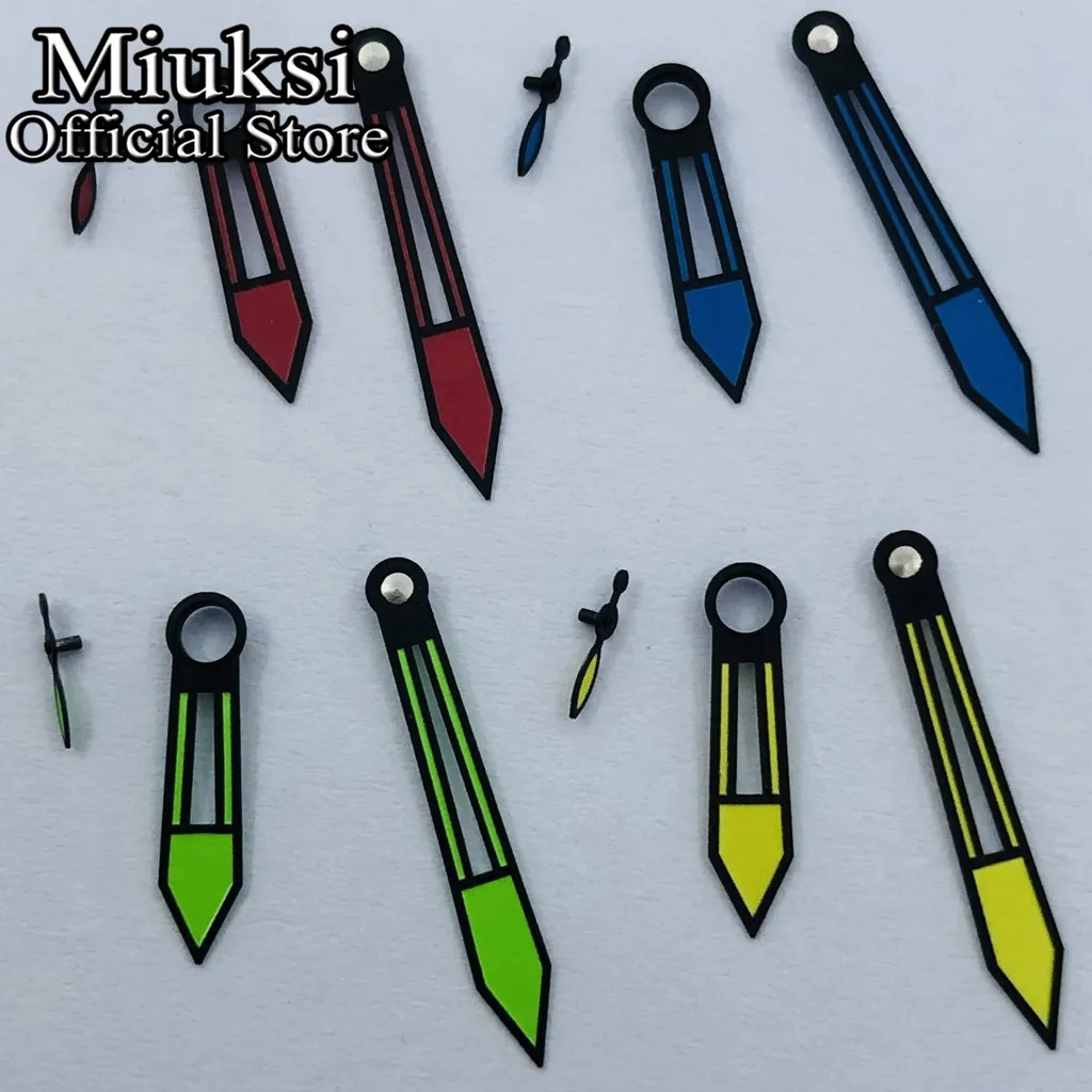 Miuksi blue red yellow green watch hands fit ETA 6497 6498 or Seagull ST3600  ST3620 series movement