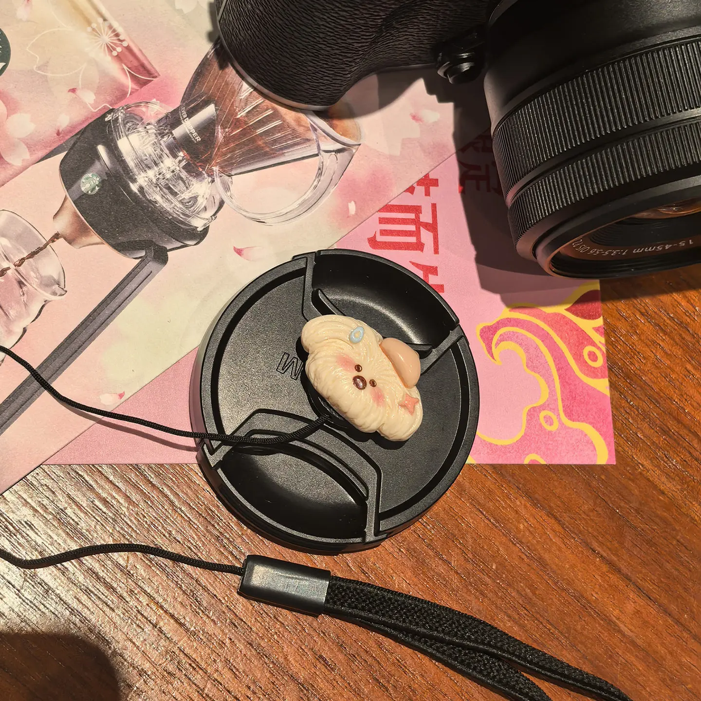 Camera Lens Cap Anti Lost Rope Cover Creative Cute 58mm 52 for Canon Nikon Sony Olympus Fuji Pentax DSLR Mirrorless Accessories