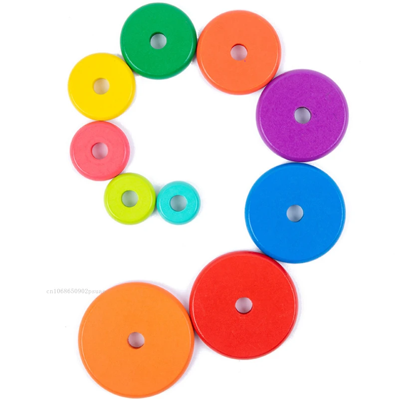 Brinquedos de madeira do bebê clássico quebra-cabeça de madeira pilha torre de criança brinquedos educativos precoces brinquedo de interação pai-filho com caixa de armazenamento