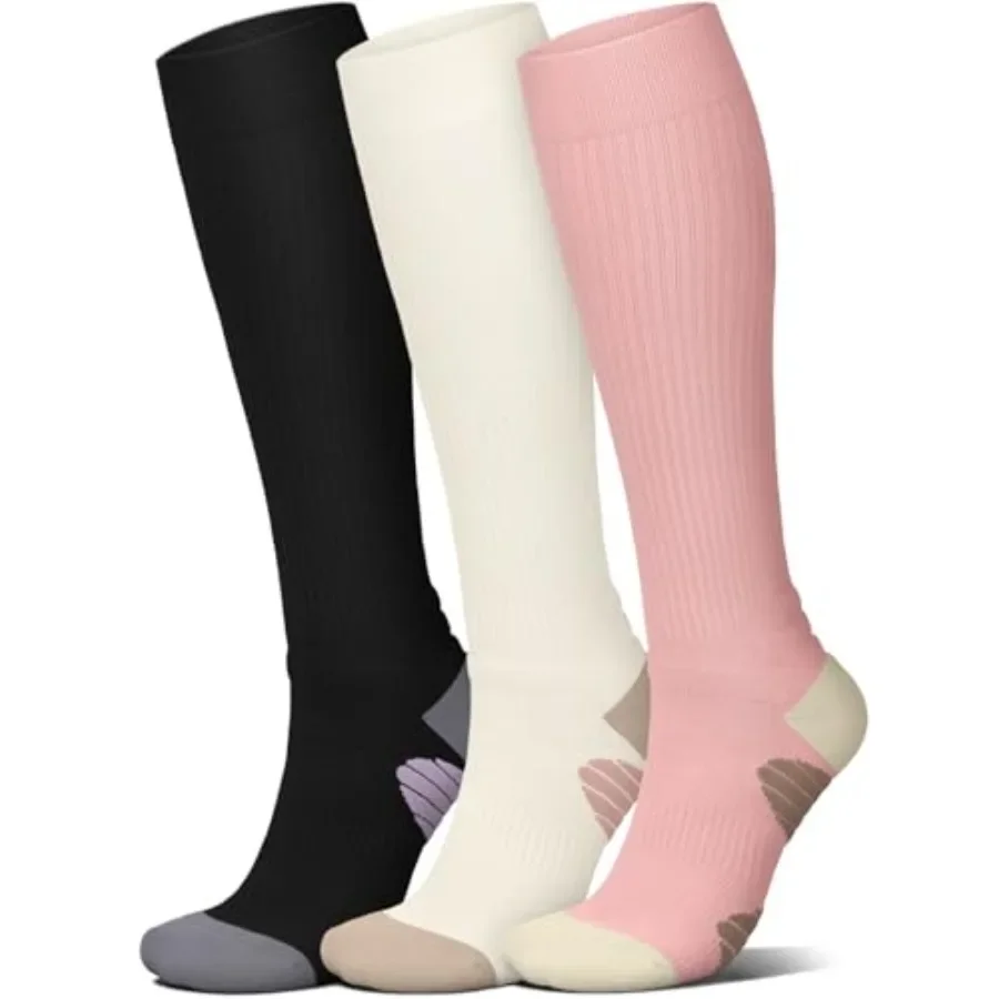

4 Pairs Compression Socks for Women Circulation-Best Support for Nurses, Running, Athletic, Travel
