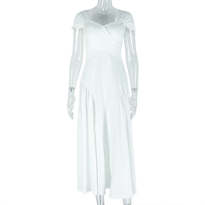 أبيض أسود أنيق حفلة موسيقية اللباس مثير الحبيب قصيرة الأكمام ألف خط طويل الزفاف الرسمي ضيف الجلباب حزب ثوب الزفاف #4