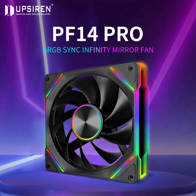 UPSIREN PF-14 PRO 140mm chassis fan Motherboard lighting synchronization/ ARGB+PWM Case fans Reqular/Reverse version optiona