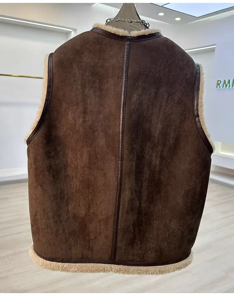 Fur One-piece Imitation Lambswool Vest for Women Autumn and Winter New Fashion Leather Sleeveless Vest Jacket