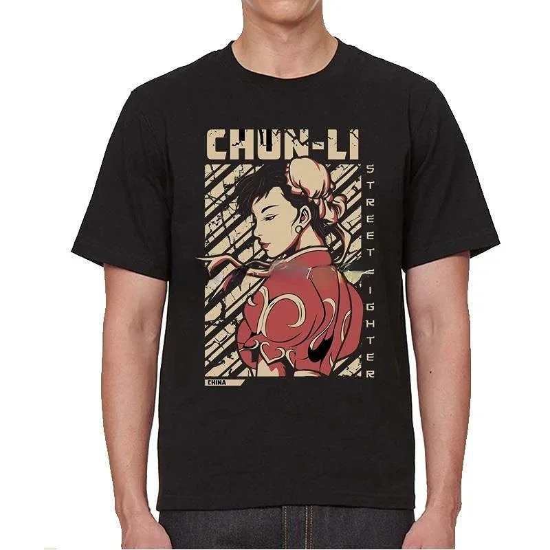 Classic Games Chun Li Print T-Shirt  Men Women Funny Street Fighter Tshirt Short Sleeve Summer Tops Harajuku Streetwear