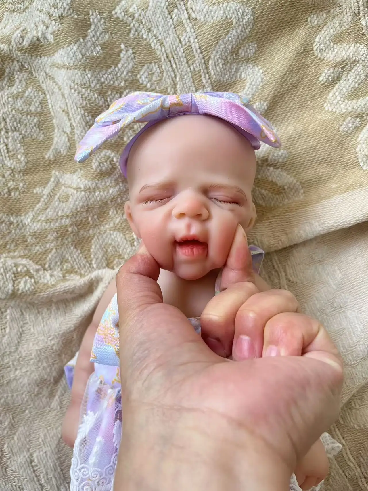 12-calowa Super Miękka Silikonowa Lalka Reborn Pascale Elastyczna, Gniotliwa Lalka Noworodek Śpiący Dziecięce Usta mogą się otwierać Prezent Zabawki