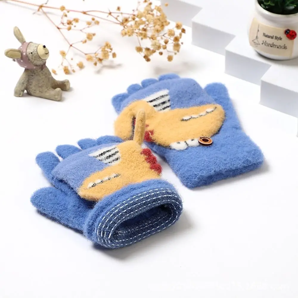 Cartoon Baby Mittens Winter Warm Kids Baby Girl Gloves Knitted Children  Mitten Winter Gloves Kids 4-8Years