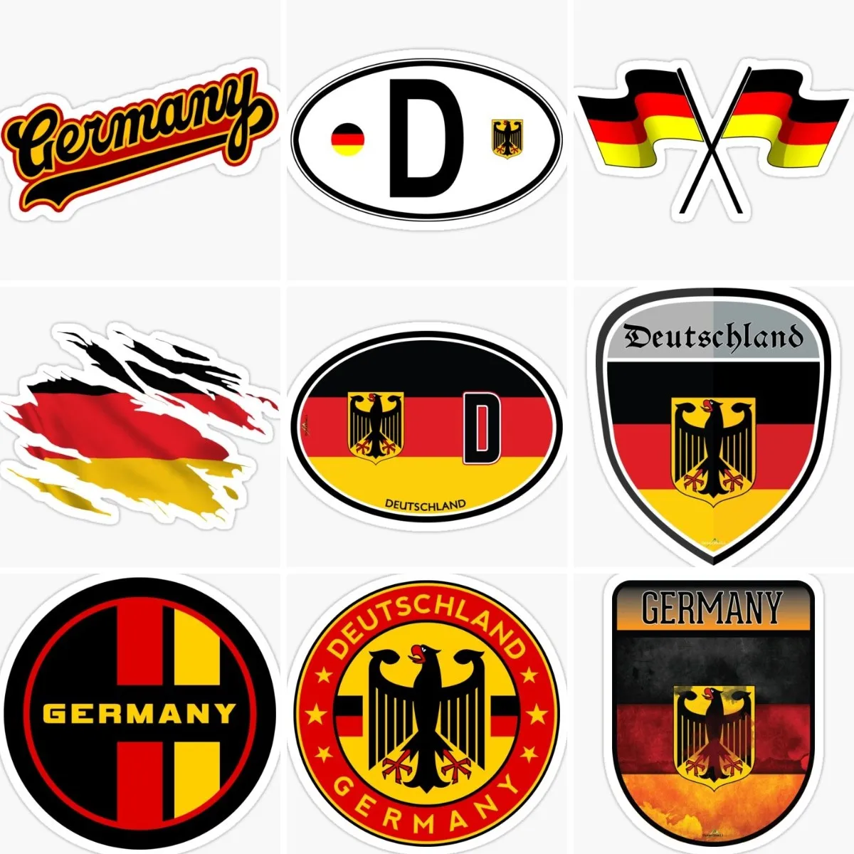 

Germany Flag Emblem Eagle Skull Stickers Vinyl Truck Laptop Car Window Accessories Camper Motorcycle Wall Decorative PVC Decal