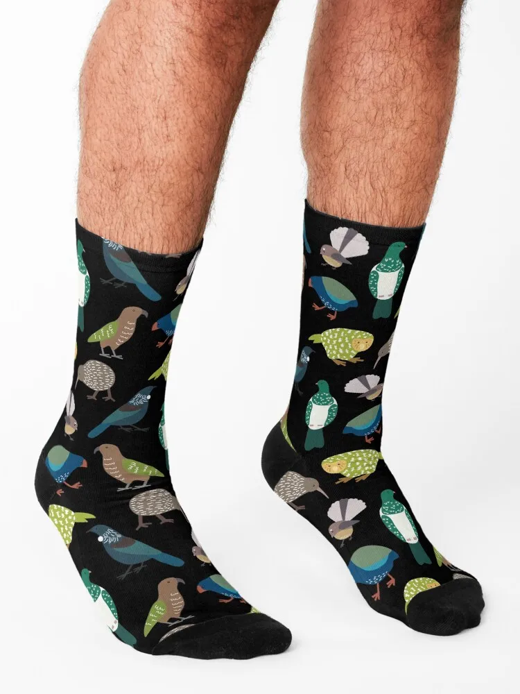 Cute New Zealand Birds BLACK Socks New year's cotton fashionable floor Socks Female Men's