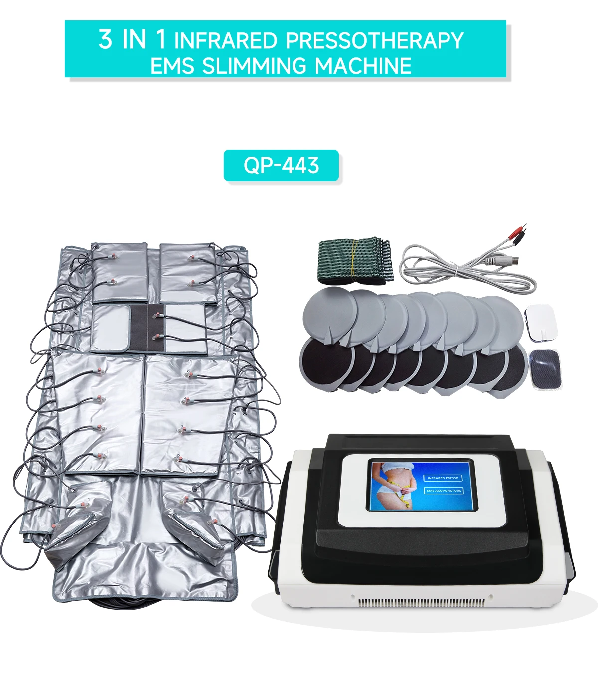 MEISIKANG 3 in 1 Air Pressure Therapy Lymphatic Drainage Slimming Ems Machine Massage Muscles Relax Body Massage Beauty Device