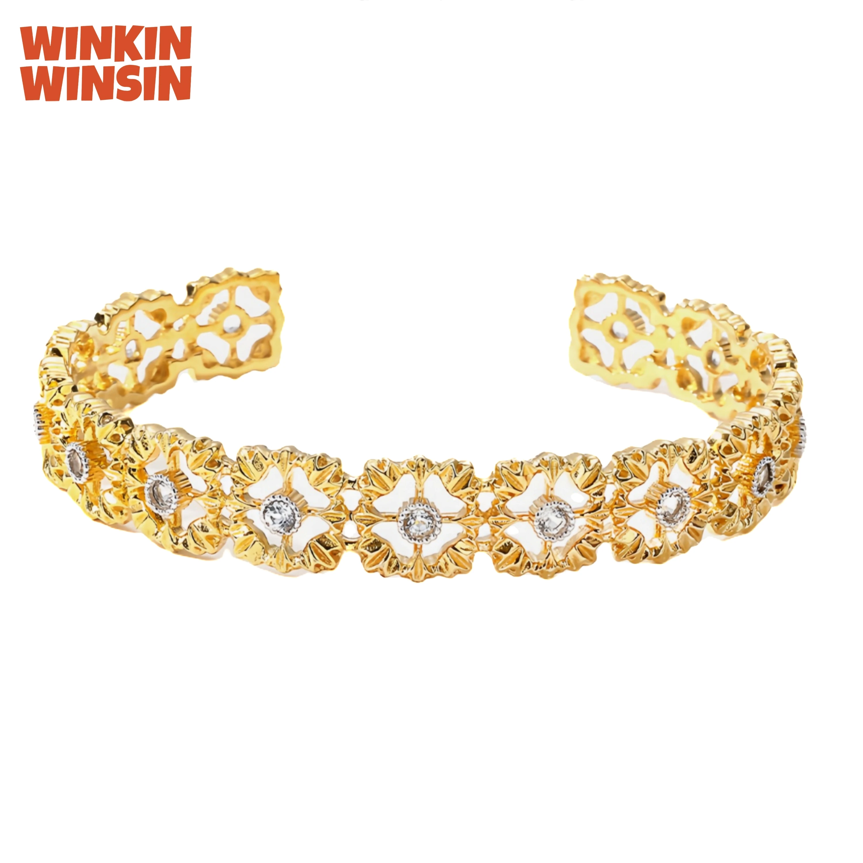 

Бренд WINKIN WINSIN MST, браслет из стерлингового серебра 925 пробы, выращенный в лаборатории, высокоуглеродистый бриллиант, кружевные полые браслеты, ювелирные изделия
