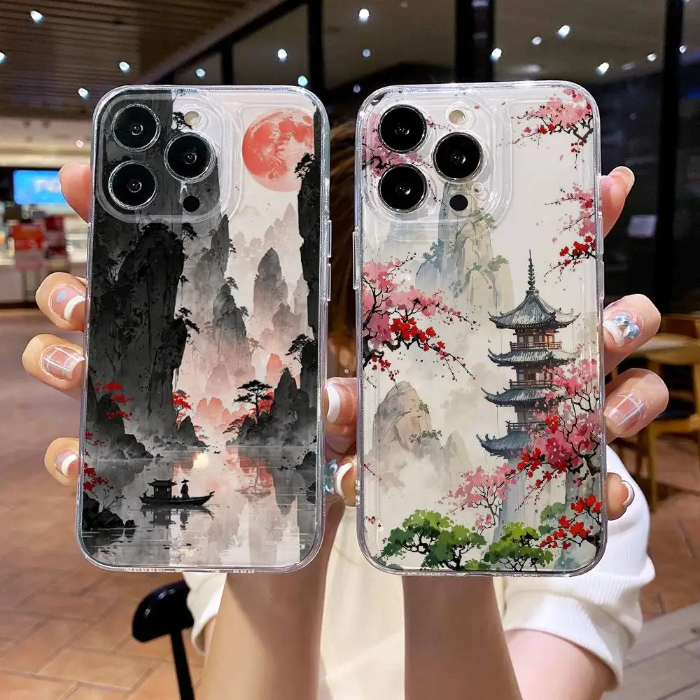 

scenery Phone Case For iPhone 17 16e 16 15 14 13 12 11mini Pro Max X XR XSMAX 8 7 Air Plus Soft Cover