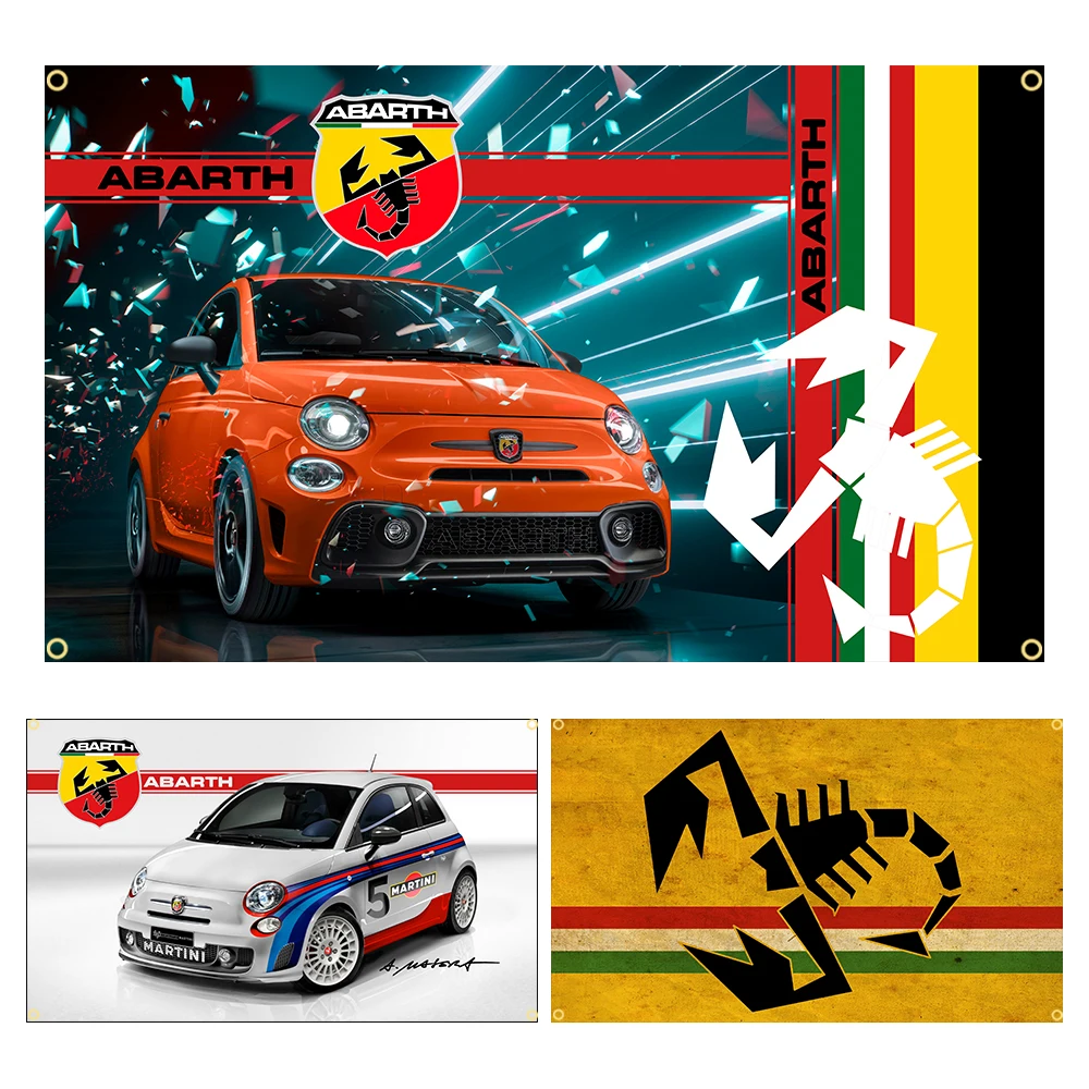 90x150cm ABARTHs Scorpion Flag Polyester Printed Garage Racing Sports Car Decoration Banner Tapestry