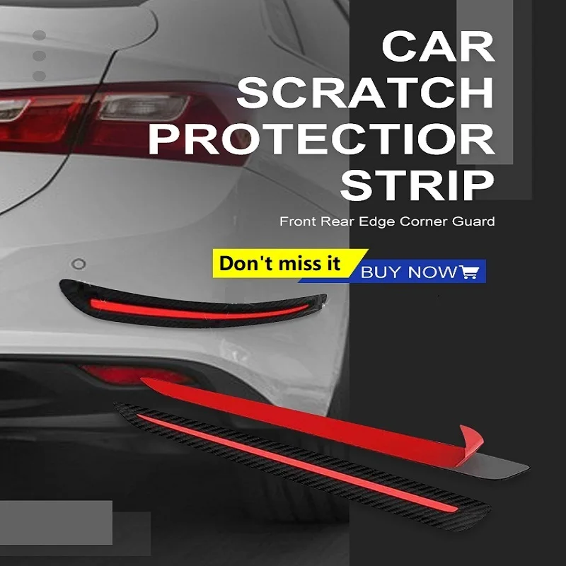 

2Pcs Car Sticker Bumper Protection Front Rear Edge Corner Guard Scratch Protectior Strip for SUV MPV Sedan Car Auto Supplies