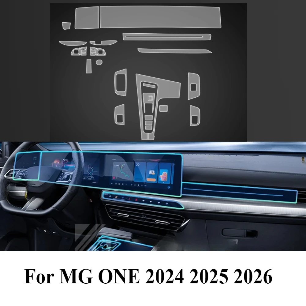 Para mg one 2026 2025 2024 ppf filme de proteção acessórios interior transparente tpu lcd navegação gps painel engrenagem console central