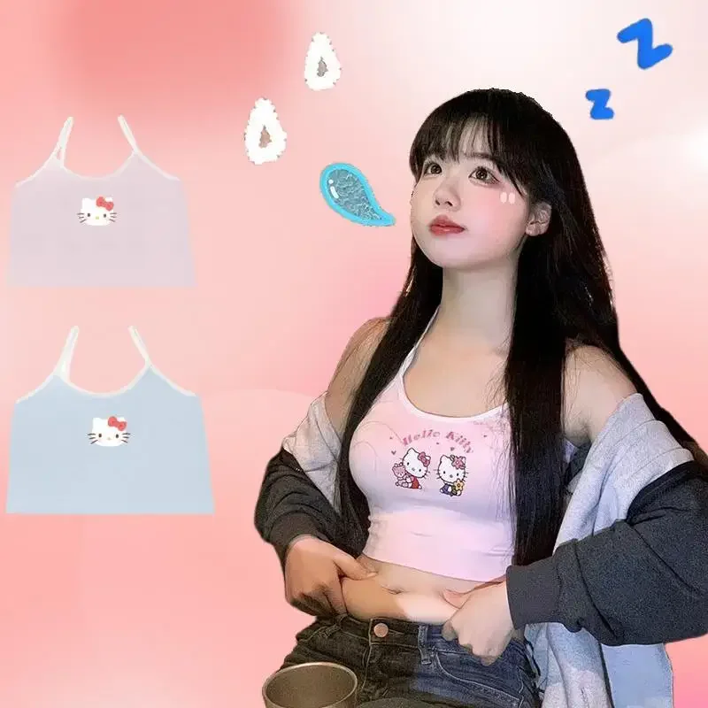 Miniso Hello kitty Top Sling Weste Anime unter Unterwäsche Kleidung Lovely kawaiisweet coole Basis tragen würzige Mädchen T-Shirt Kleidung