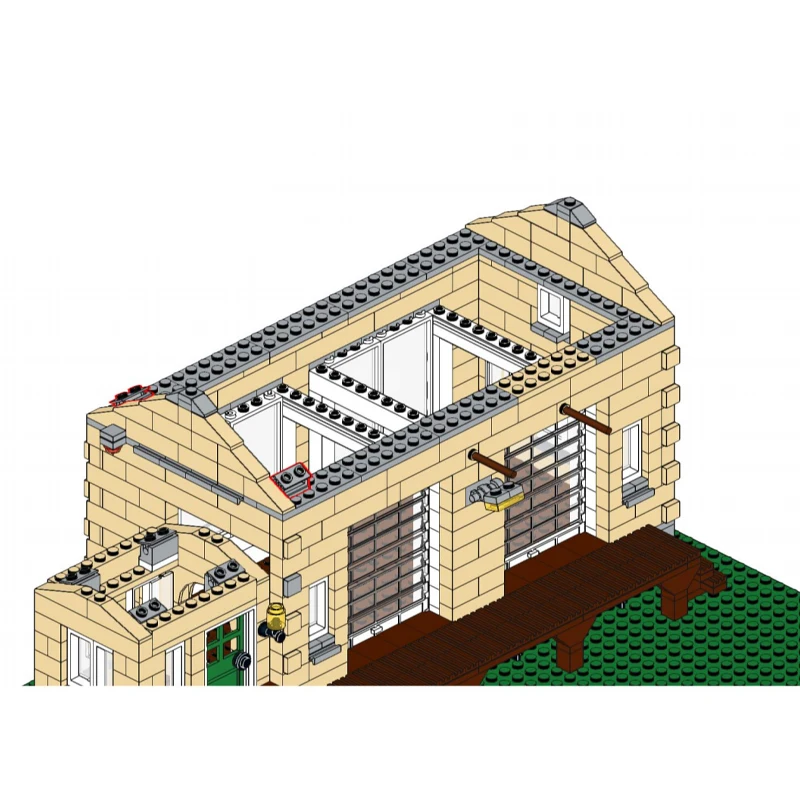 MOC 철도 창고 모듈러 스트리트 뷰 모델 빌딩 블록, DIY 건축 벽돌 조립, 어린이 장난감, 크리스마스 선물, 1176 개