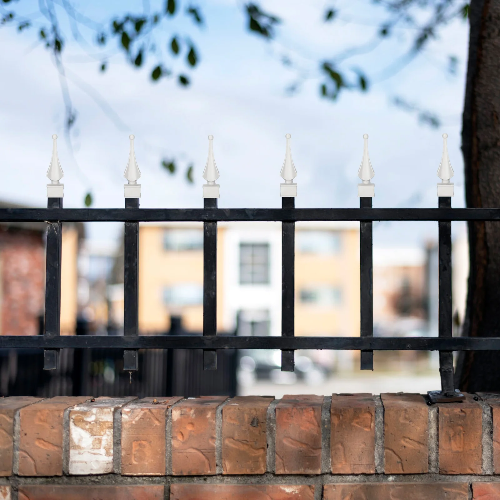 4 قطعة سبائك الألومنيوم سياج Finials بندقية رئيس أنبوب مربع نهاية قبعات في الهواء الطلق حديقة الديكور المعادن آخر القبعات العالية سياج ديكور #1