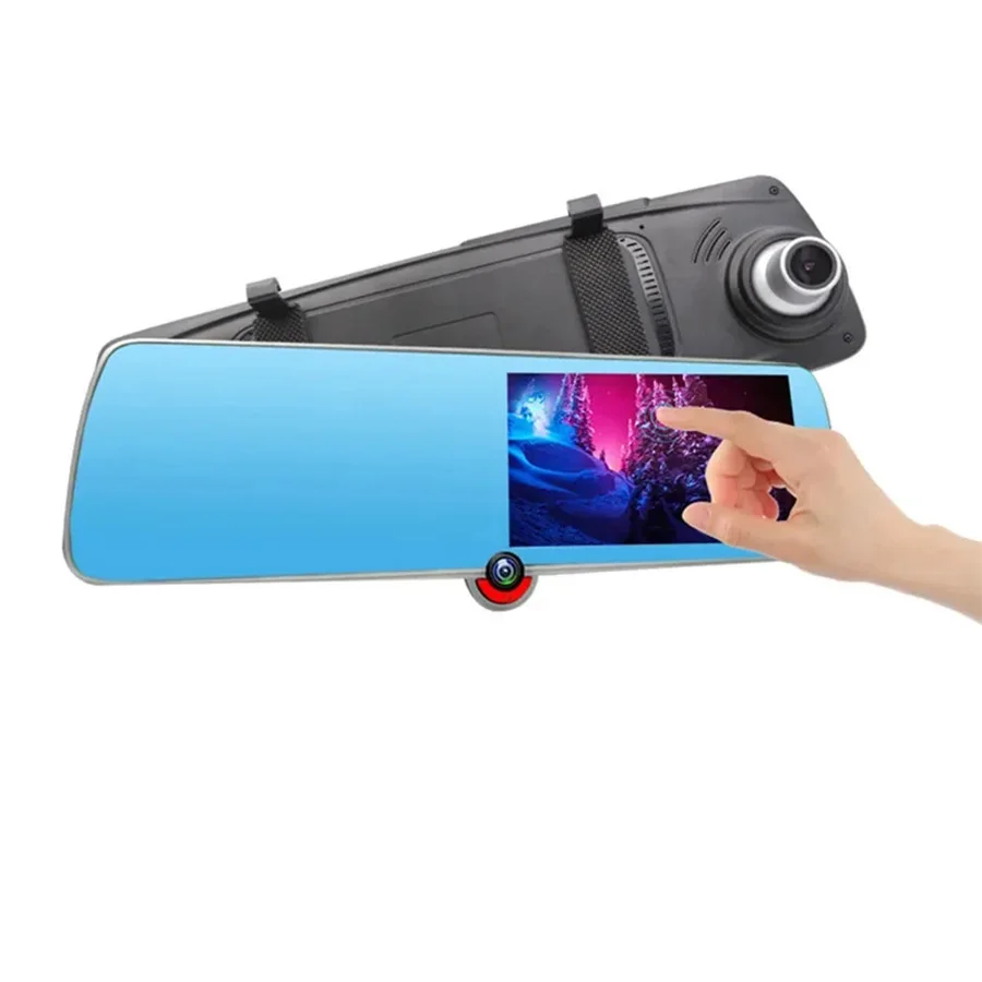 5Inch IPS Touch Screen Universal Car DVR Dash Cam FHD 1080P 3 Camera Auto Mirror Recorder Rear view reserving image