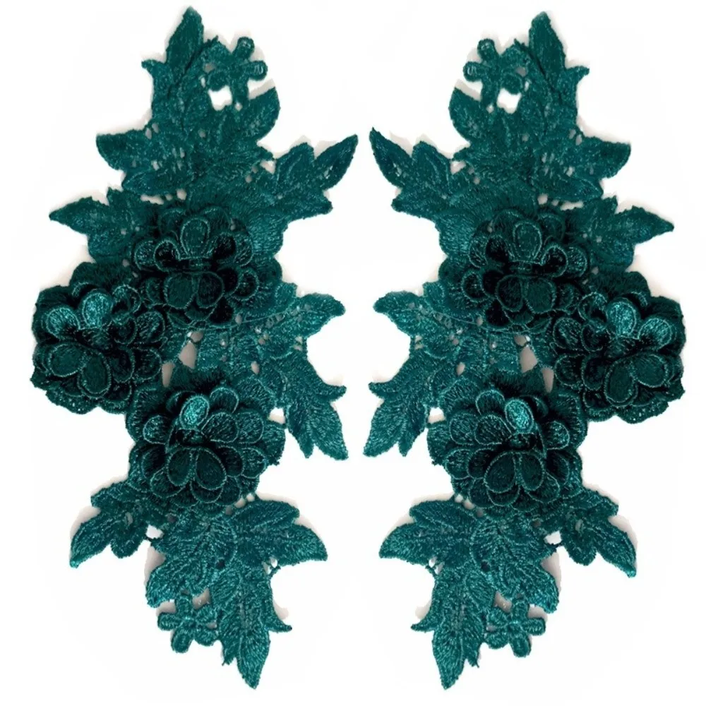 Elegant Heavy Lace Lace Applique Matched Pattern DIY Design Embroidered Patch Colorful Floral Embroidery Trim Collar Decoration